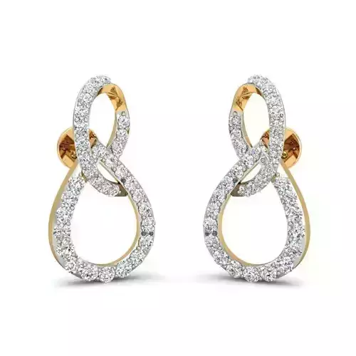 Drop Shaped Gold Earrings With Diamonds 9