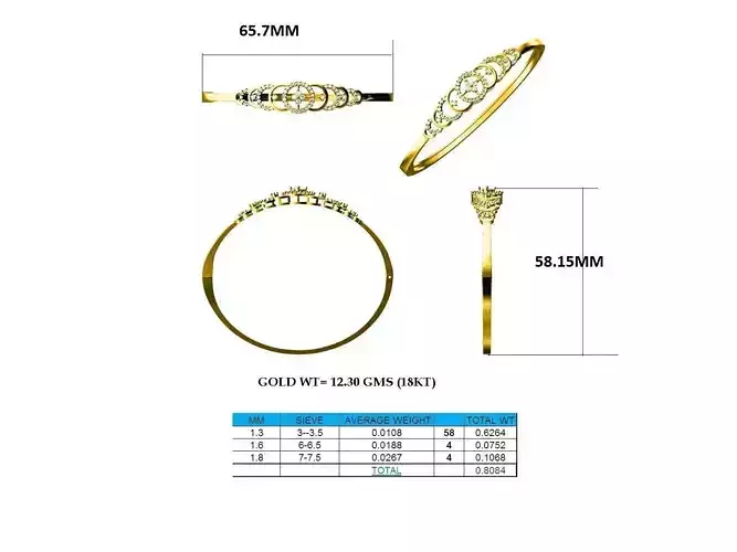 Twisted Gold Ring With Diamonds 3