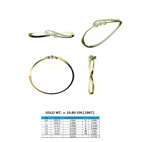 Swirled Gold Ring With Diamonds 29