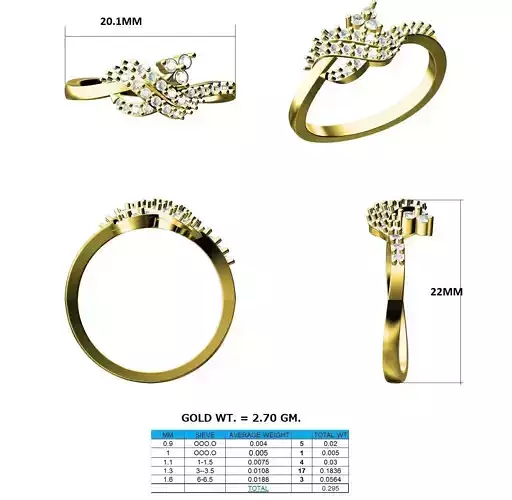 Knot Ring With Diamonds 1