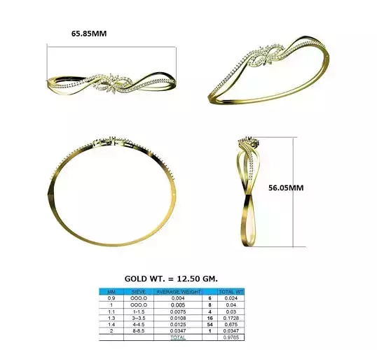 Swirled Gold Ring With Diamonds 31