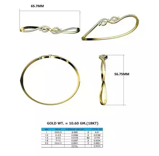 Swirled Leaf Shaped Gold Ring With Diamonds 1