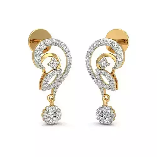 Gold Drop Earrings With Diamonds 14