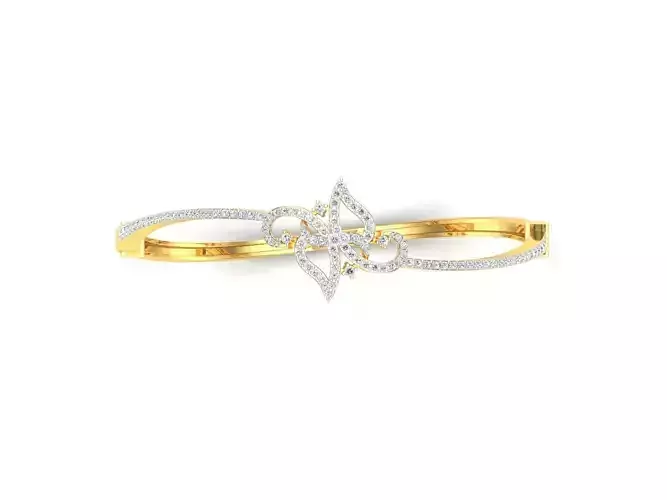 Floral Gold Thin Ring With Diamonds 2