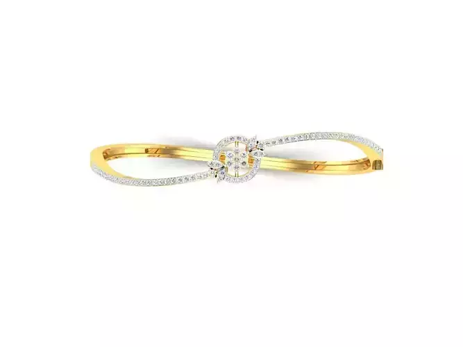 Round Shaped Gold Thin Ring With Diamonds