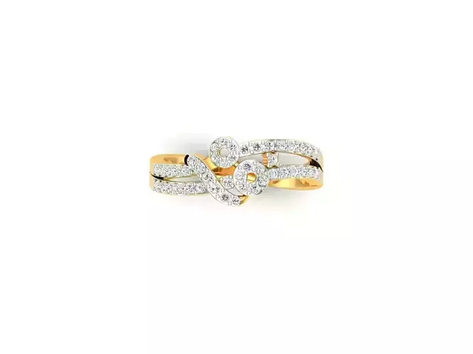 Swirled Gold Ring With Diamonds 34