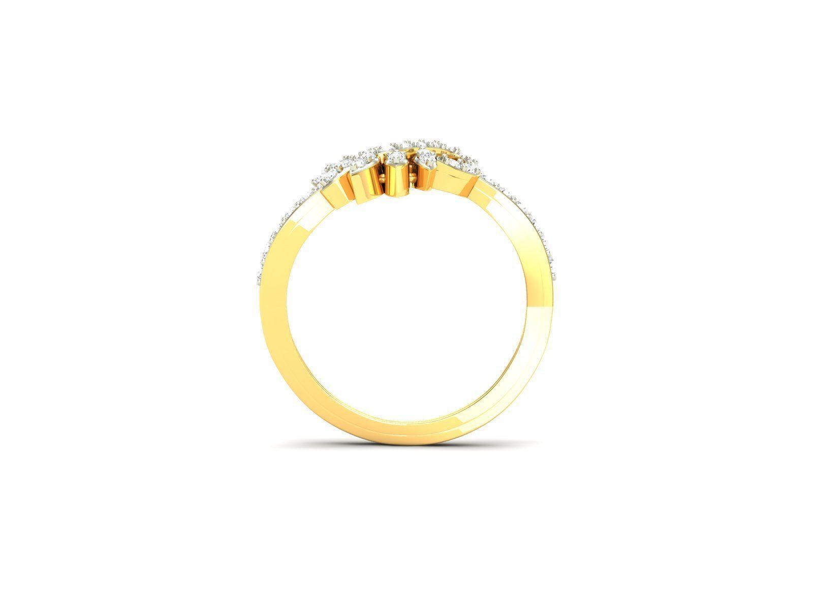 Loop Shaped Gold Ring With Diamonds 1 3D print model_2