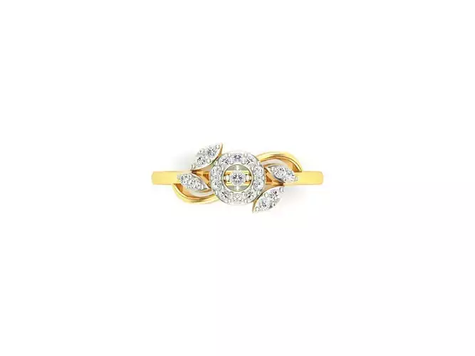 Round Shaped Gold Ring With Diamonds 37