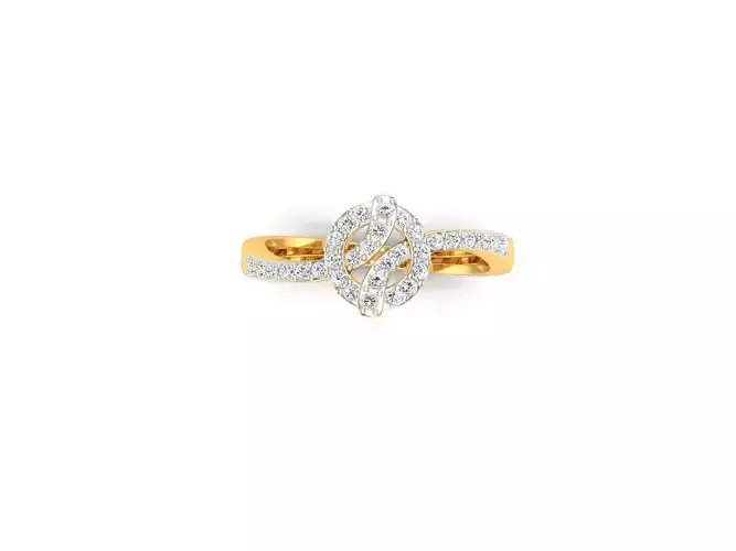 Round Shaped Gold Ring With Diamonds 38