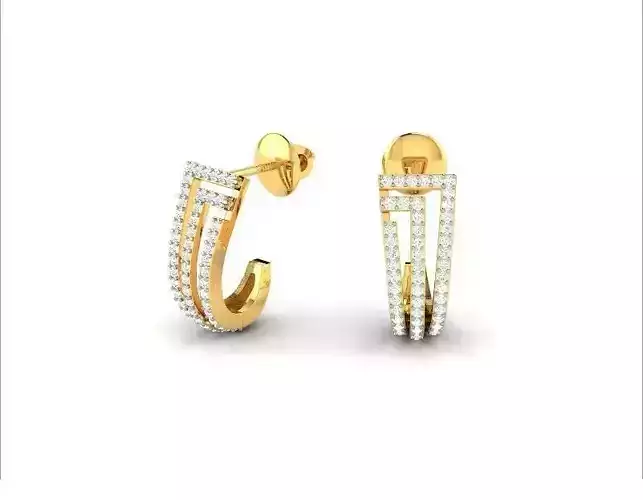 Gold Earrings With Diamonds 68