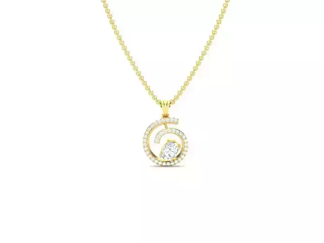 Spiral Gold Pendant With Diamonds