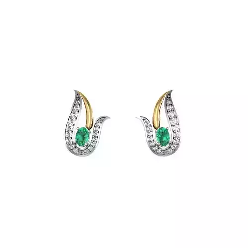Ear Studs With Emerald 1