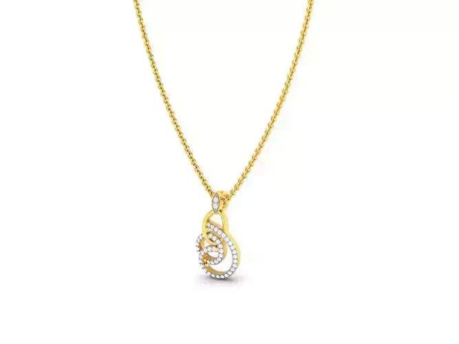 Spiral Gold Pendant With Diamonds 1