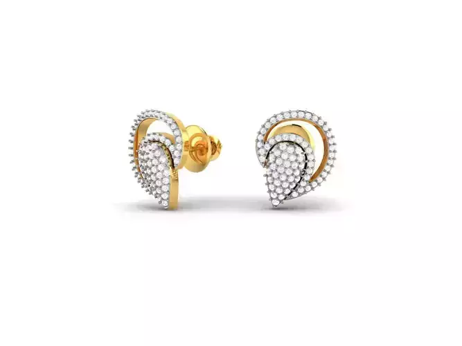 Gold Ear Studs With Diamonds 13