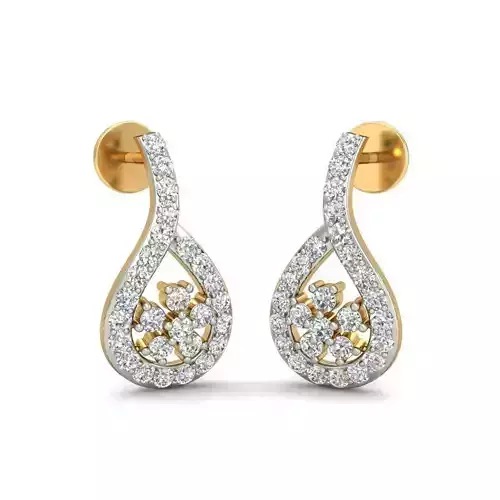 Drop Shaped Earrings With Diamonds 2