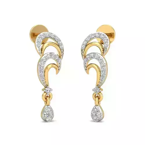 Gold Drop Earrings With Diamonds 16
