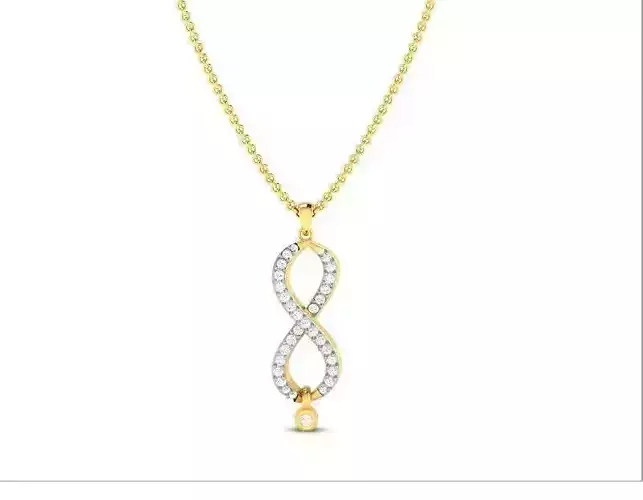 Infinity Loop Gold Pendant With Diamonds 1