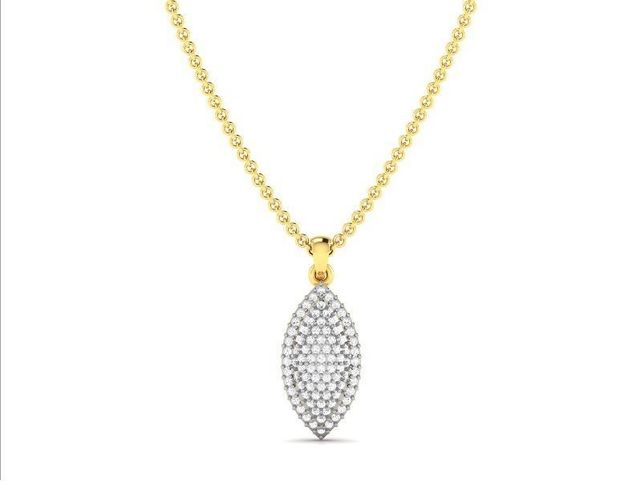 Marquise Shaped Cluster Pendant With Diamonds 3D print model