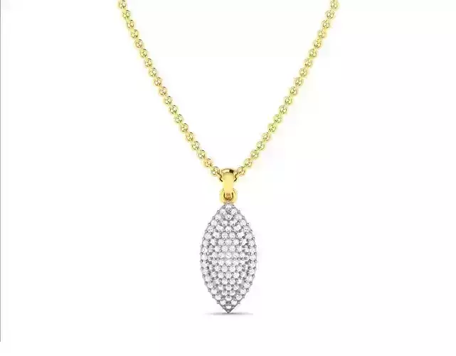Marquise Shaped Cluster Pendant With Diamonds