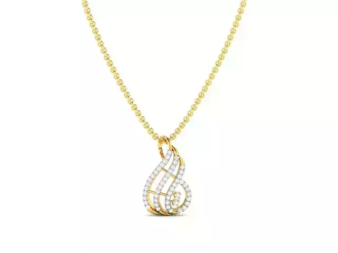 Gold Pendant With Diamonds 79 3D print model