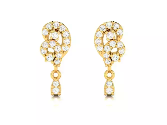 Gold Drop Earrings With Diamonds 17