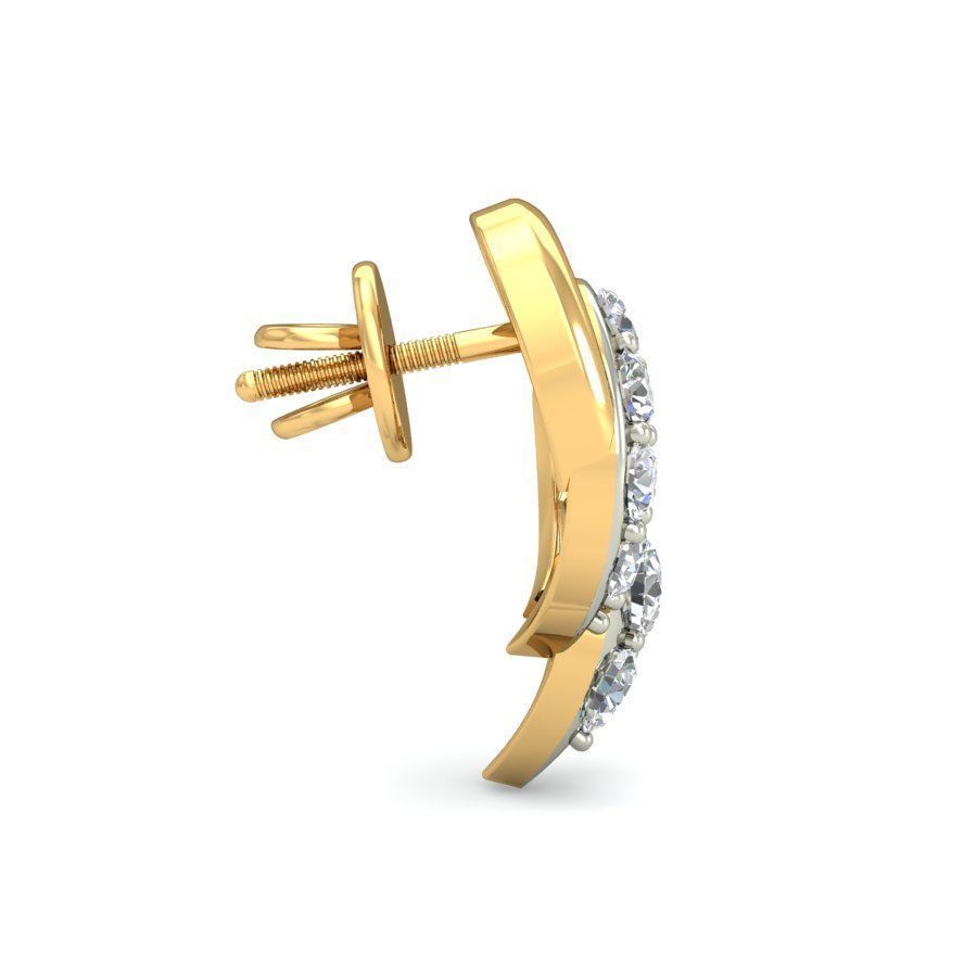 Heart Shaped Earrings With Diamonds 3D print model_3