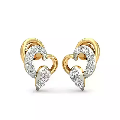 Heart Shaped Earrings With Diamonds