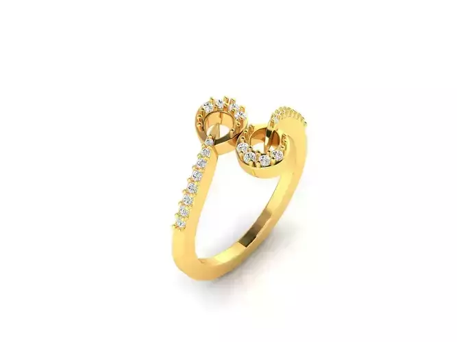 Spiral Gold Ring With Diamonds 32