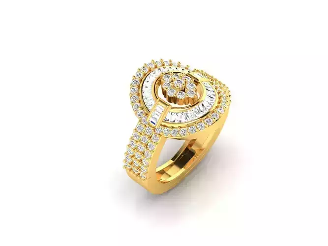 Round Shaped Gold Ring With Diamonds 39