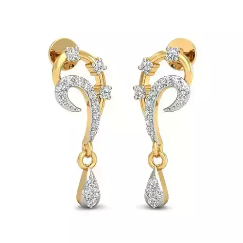 Gold Drop Earrings With Diamonds 19