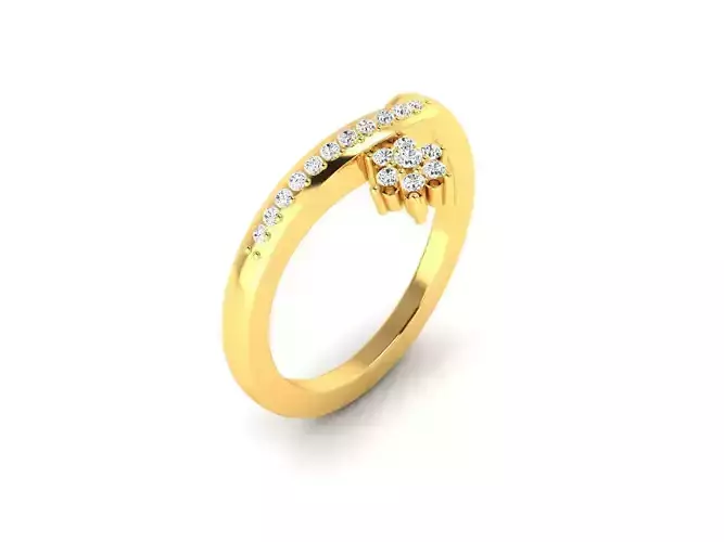Gold Engagement Ring With Diamonds 190
