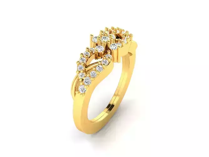 Gold Engagement Ring With Diamonds 191