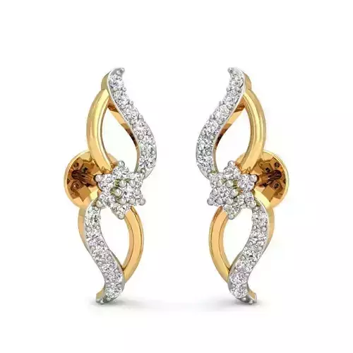 Floral Earrings With Diamonds 2