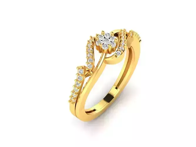 Gold Engagement Ring With Diamonds 193