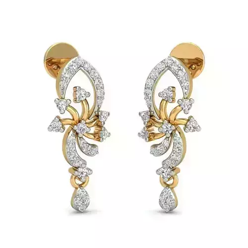 Gold Drop Earrings With Diamonds 20