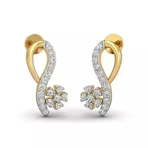 Loop Gold Earrings With Diamonds 1