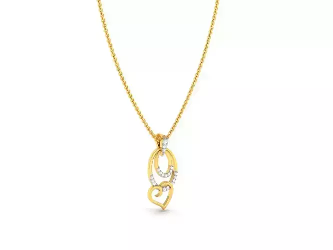 Heart Shaped Gold Pendant With Diamonds 8