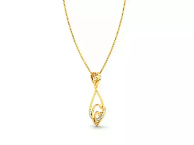Heart Shaped Gold Pendant With Diamonds 9