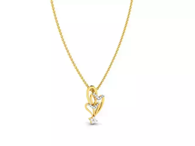 Heart Shaped Gold Pendant With Diamonds 10