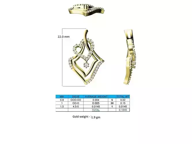 Heart Shaped Gold Pendant With Diamonds 14