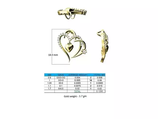 Heart Shaped Gold Pendant With Diamonds 20