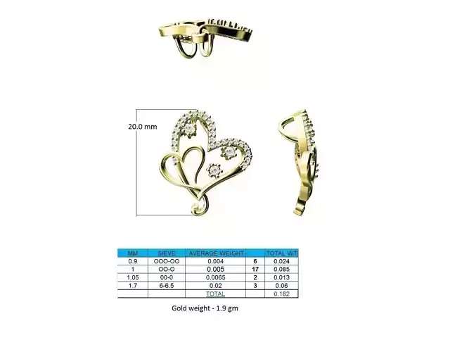 Heart Shaped Gold Pendant With Diamonds 21