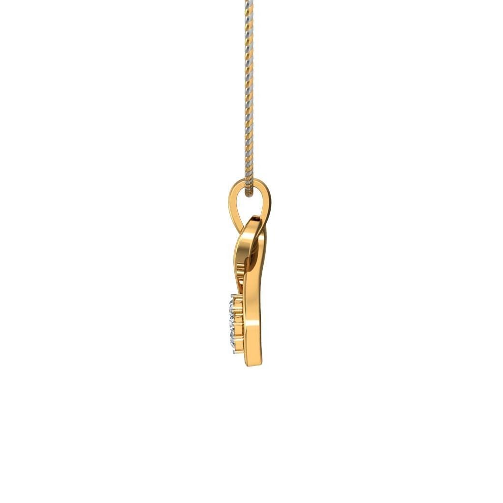 Loop Shaped Gold Pendant With Diamonds 1 3D print model_3
