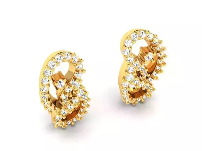 Mango Shaped Earrings With Diamonds 2
