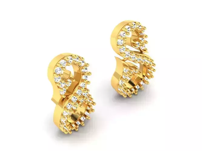 Gold Earrings With Diamonds 96