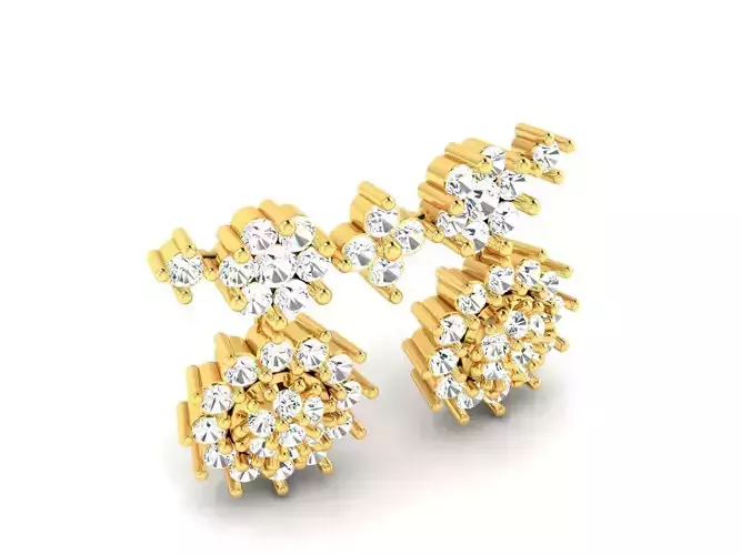 Floral Design Gold Necklace With Diamonds 33