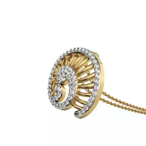 Spiral Gold Pendant With Diamonds 2