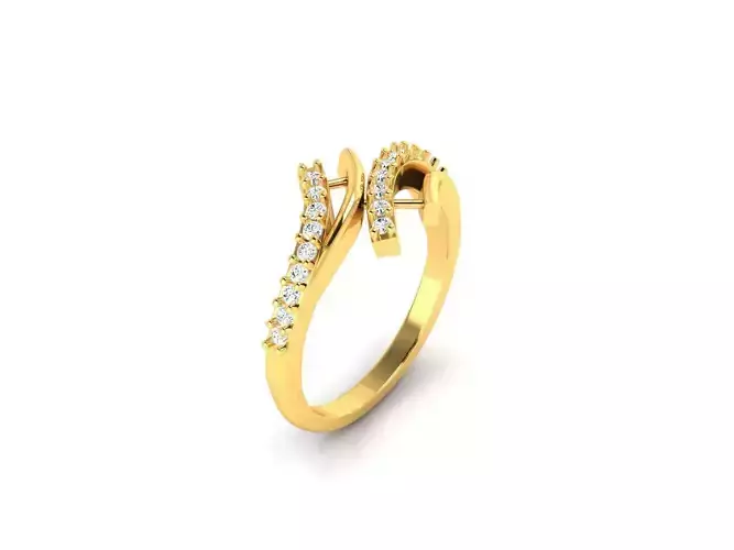 Spiral Gold Ring With Diamonds 33