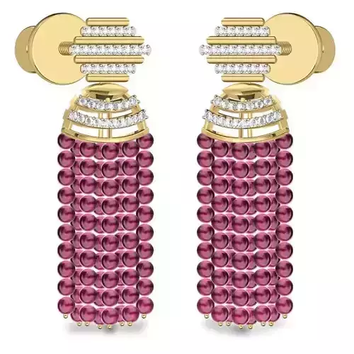 Gold Drop Earrings With Gemstones 3