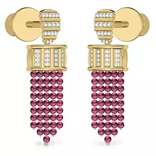 Gold Drop Earrings With Gemstones 4